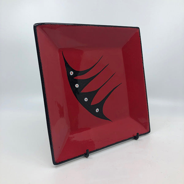 Square Plate - Small, Red