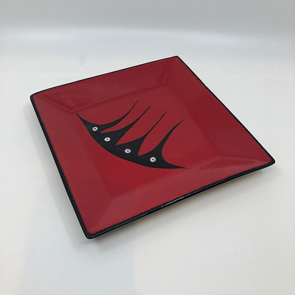 Square Plate - Small, Red