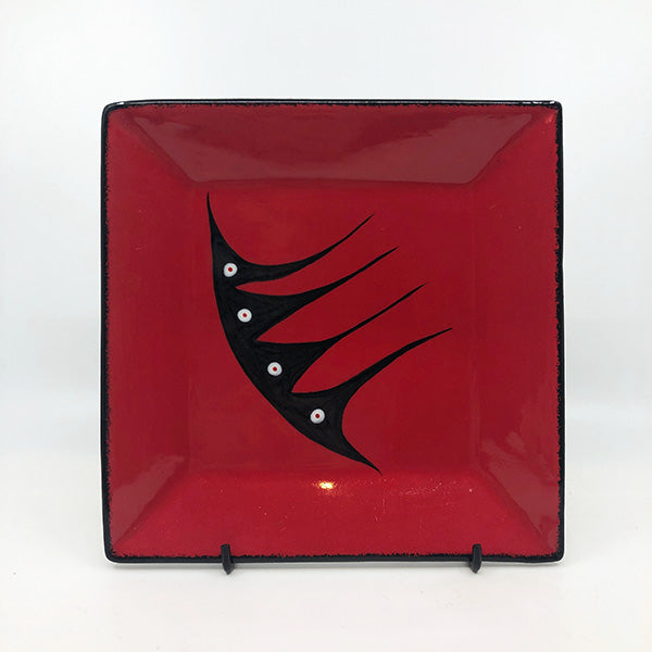 Square Plate - Medium, Red