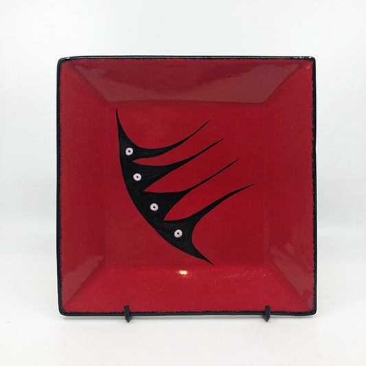 Square Plate - Medium, Red