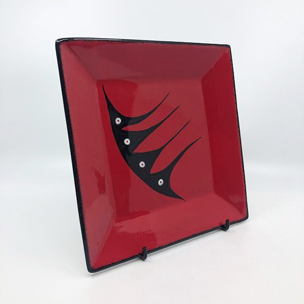 Square Plate - Medium, Red