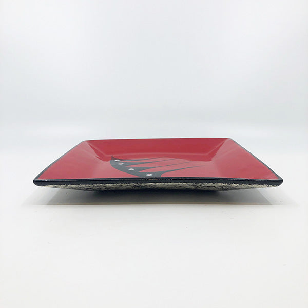 Square Plate - Medium, Red