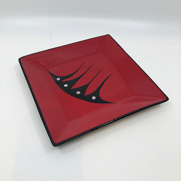 Square Plate - Medium, Red
