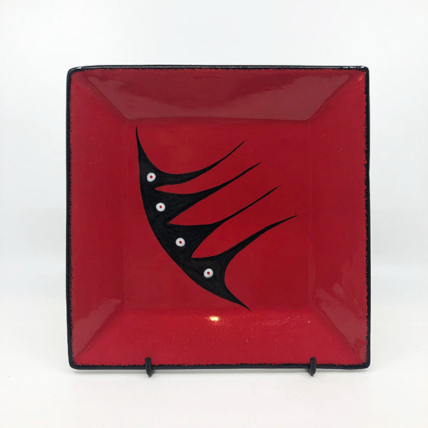 Square Plate - Large, Red