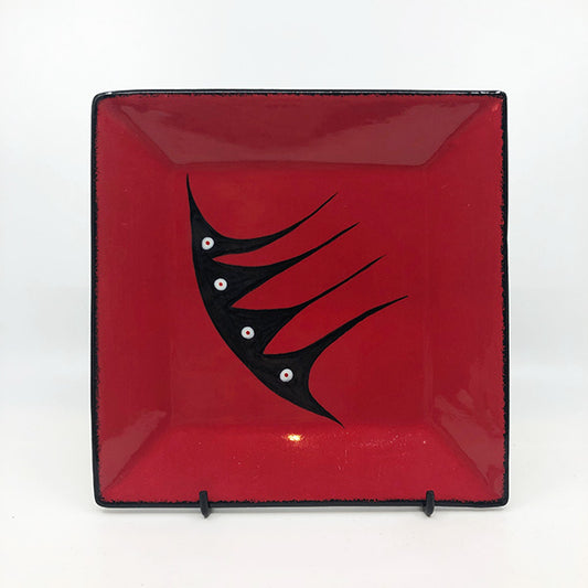 Square Plate - Large, Red