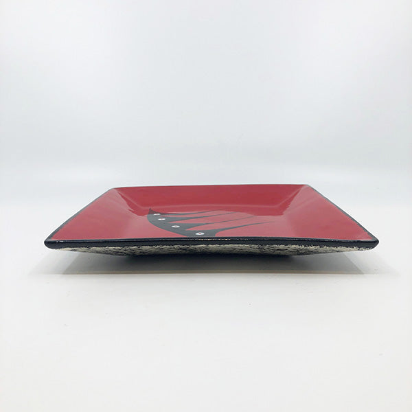 Square Plate - Large, Red