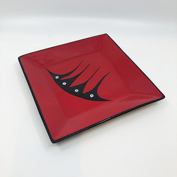 Square Plate - Large, Red