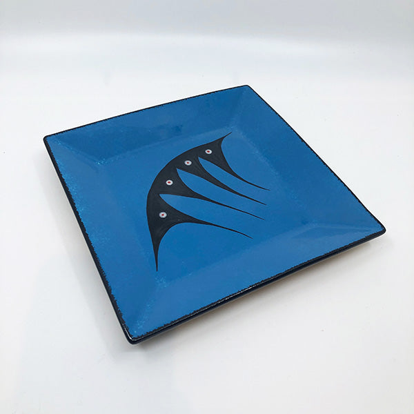 Square Plate - Large, Blue