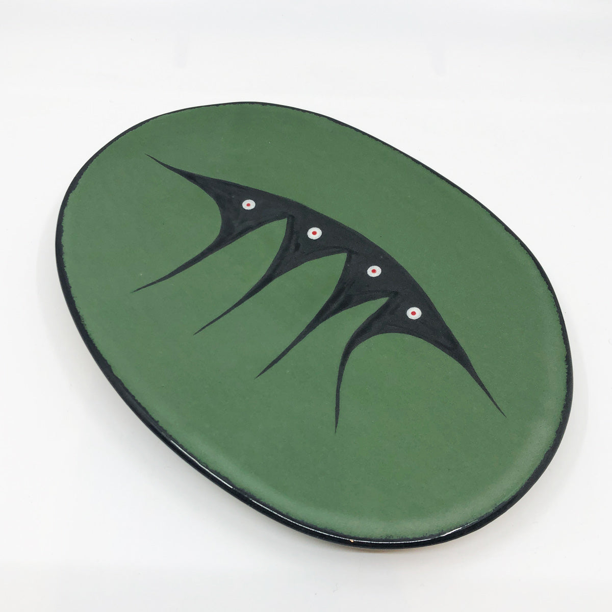 Oval Plate - Large, Green